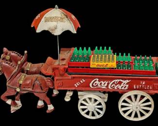 CocaCola Cast Iron Horse Delivery Wagon