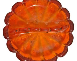 Vintage Persimmon Viking Glass Ashtray