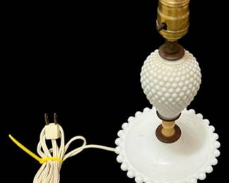 Milk Glass Hobnail Table Lamp