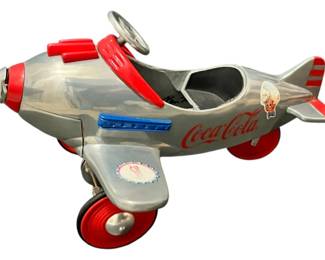 Signed Coca Cola Die Cast Pedal Car Plane