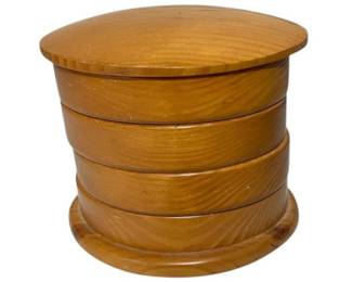 Vintage 4Tier Maple Swivel Jewelry Box