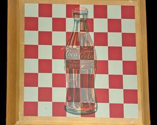 Vintage CocaCola Wooden Checkerboard