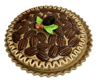 Vintage Ceramic Pecan Pie Dish with Cover