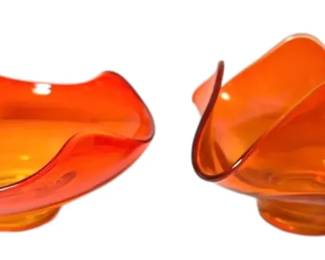 Viking Glass Persimmon Handkerchief Bowl Epic Four Points Bowl