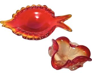MuranoStyle Blown Art Glass Ashtray  Fish Bowl