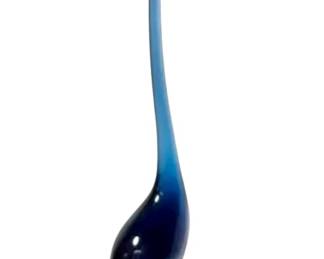 Viking Glass Cobalt Epic LongTailed Bird Figurine