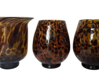Tortoise Shell Decorative Glass Vases