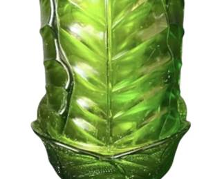 Viking Glass Green Cabbage Leaf Fairy Lamp