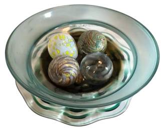 Art Glass Bowl, Plate, Ornaments