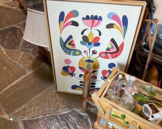 fun art also available.  Painting $35. Cute danish painted cart, $75