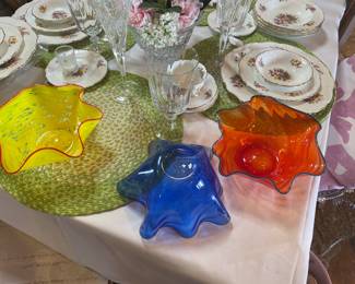 lots of fun colorful glass decor