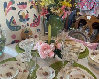 Coleport Fragrance English china.  Setting for 8.  Excellent condition. $499.