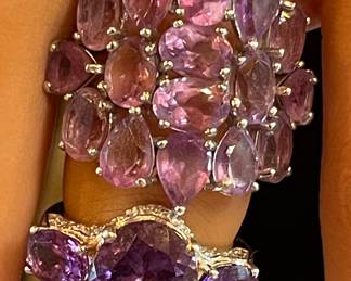pink topaz and Amethyst $40 each.