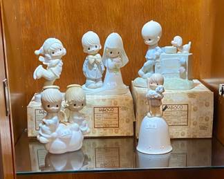 Vintage Precious Moments figures plus Boyd's Bear figures.