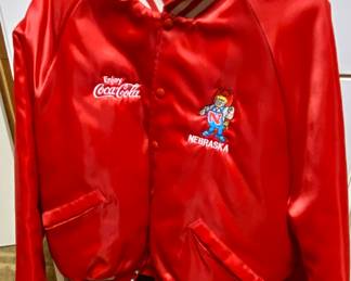 Rare Vintage Coca Cola ( Coke ) Satin Nebraska Cornhuskers Jacket