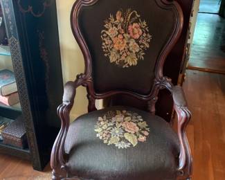 Needlepoint upholstered Antique armchair 