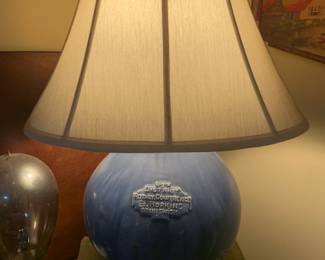 "69th district rotary conference ED Hopkins Brunswick GA" pottery piece converted into a lamp.