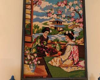 needlepoint oriental artwork