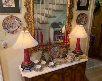 Kameo Furniture marble-top sideboard/credenza cabinet.
