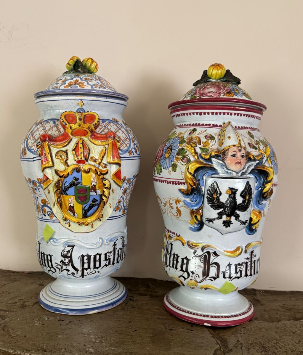 Beautiful Majolica Pharmacy Jars
