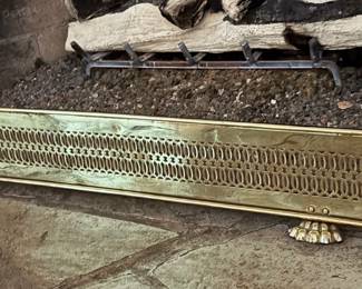 Lovely Footed Brass Fire Screen