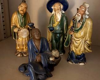 Collection of Chinese Mud Men Figures