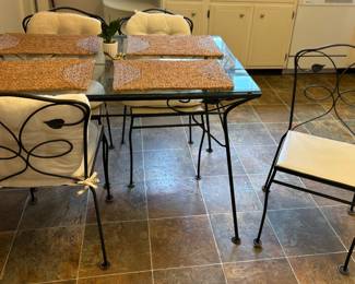 Elegant Wrought Iron Set  - set has 2 arm chairs not pictured
