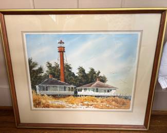 Original Watercolor Beach Scene by Leathers Maddox