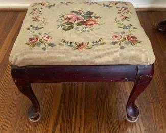 Queen Anne Needlepoint Footstool