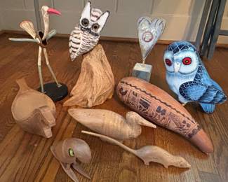 Variety of Wooden Carved Animals