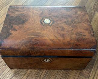 Burl and Mother of Pearl Tea Chest
