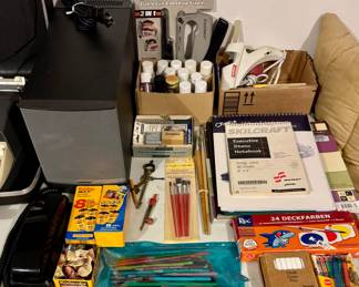 Bose Speaker • Vintage Touch Tone Phone • Roll Film • Art/Craft Supplies • Staple Gun • Glue Gun