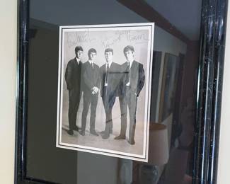 Beatles black & white photo with all four Beatles signatures and authentication