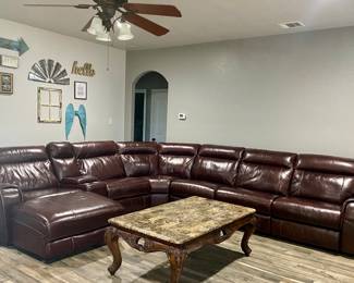 Beautiful Powered Leather Customized Sectional… Perfect for upcoming family gatherings