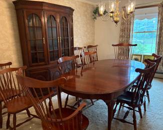 Harden china cabinet, Stickley table, 8 chairs by Frederick Duckloe & Bros.