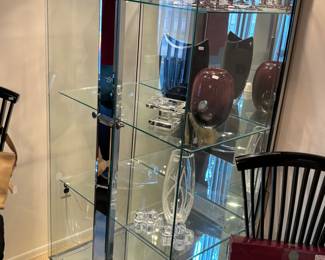 Mirrored Glass Lighted Display Cabinet 