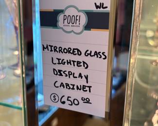 Mirrored Glass Lighted Display Cabinet 