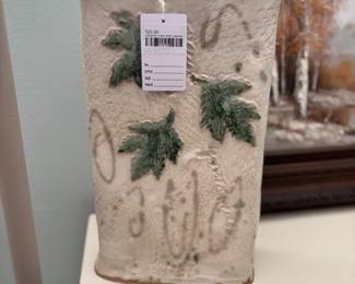 Ceramic Vase with Leaves 