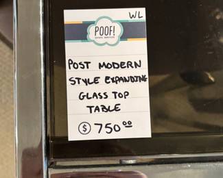 Post Modern Style Glass Top Table