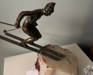 Curtis Jere Skier Sculpture