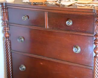 Details of mahogany dresser