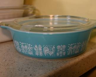Pyrex Amish Butter Print in Turquoise