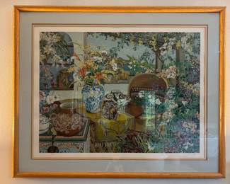 Framed Original Serigraph "Still Life Interior" by John Powell - Edition 28/300 (41"W x 34"H)