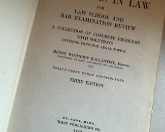 "Problems in Law" by Henry Winthrop Ballantine
