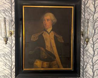 Framed Original Oil on Canvas of Man in Uniform Unsigned (36"W x 44"H)