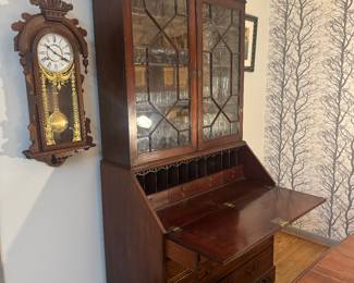 Antique 5 Drawer / 2 Door Secretary with Bookcase (22-1/2"D x 45"W x 98"H)