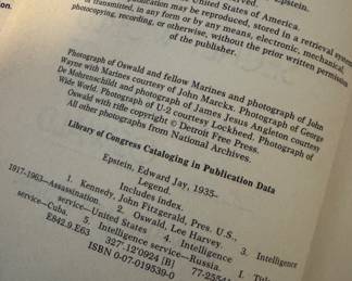 "Legend, the secret world of Lee Harvey Oswald" by Edward Jay Epstein