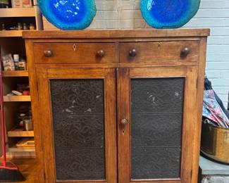 Antique 2 Drawer / 2 Door Pie Safe (46"W x 18-1/2"D x 52"H)