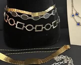  Sterling Silver 14K Gold Chains, Vintage Necklaces, Earrings  Broo