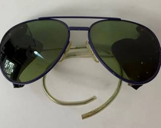 Vintage Cb Glacier Sunglasses  Aviator Style with Leather Side Shields, France